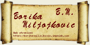 Borika Miljojković vizit kartica